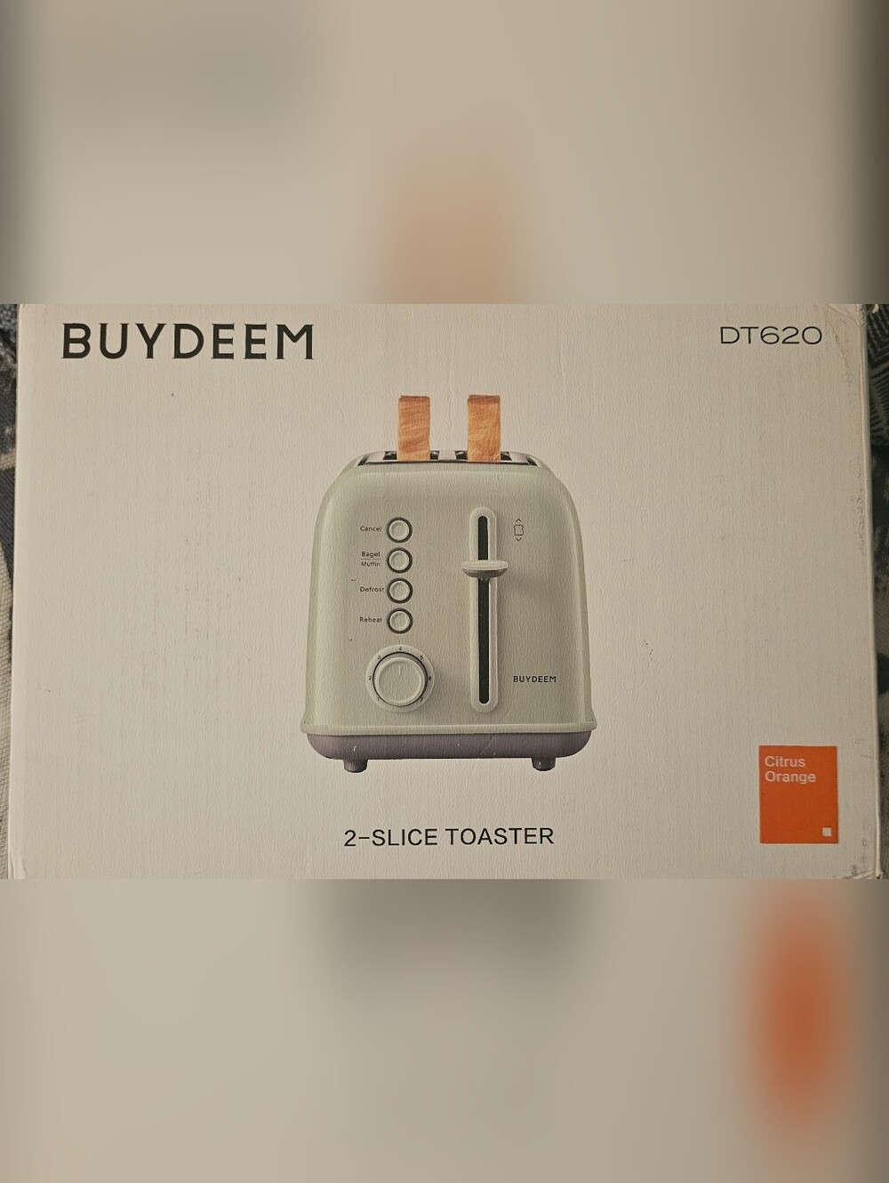BUYDEEM DT620 2-Slice Toaster in Citrus Orange Accent